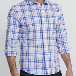 Untuckit wrinkle free 100% cotton plaid button down shirt size medium